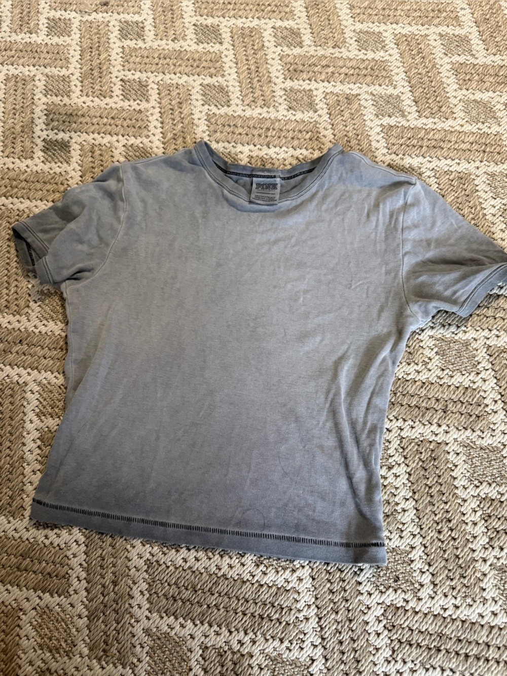 PINK Victoria's Secret Heather Gray Crew Neck Tee - Picture 1 of 4